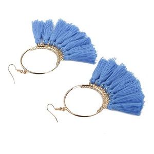 🔸2 for $15🔸Lake Blue Tassel Hook Earrings